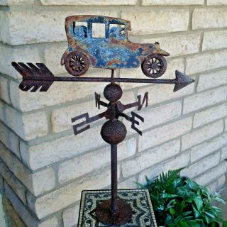 Antique Car Weather Vane Primitive Folk art Directional Arrow for Lightning Rod 4