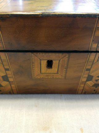 Antique Inlaid Wood Jewelry Tea Box 3