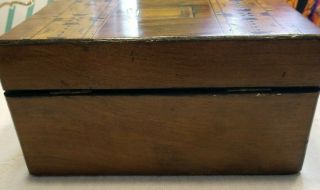 Antique Inlaid Wood Jewelry Tea Box 8