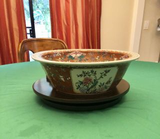 Vintage Large Chinese Antique Porcelain Bowl,  16 " Dia X 6 1/2 " High