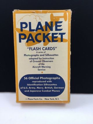 Plane Packet Flash Cards Vintage World War Ii Ww - 2 Complete Cards Are Pristine