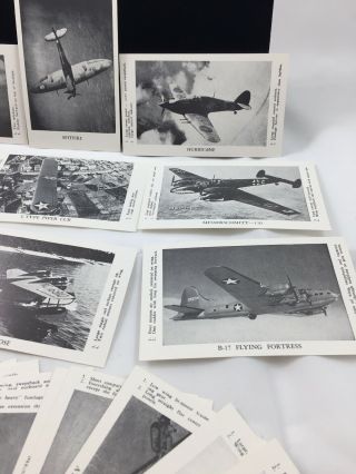 Plane Packet Flash Cards Vintage World War II WW - 2 COMPLETE Cards Are Pristine 9