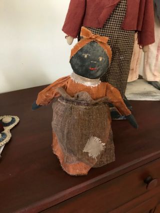 Primitive Early Style Handmade Black Bottle Doll 5