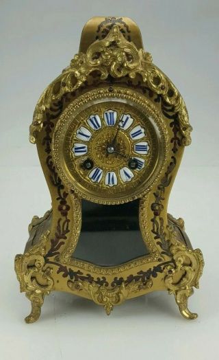French Boulle Style Bracket / Mantel Clock For Restoration