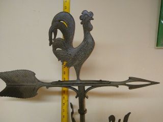 Vintage Cast Aluminum Rooster Weather vane 2