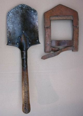 Rare Wwi German Austria Trench Shovel Army Tool & Carrier Herdecke 1915