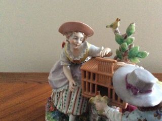 volkstedt dresden sitzendorf couple farmers birdcage porcelain figurine figure 2