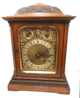 Highly Carved Quarter Striking Winterhalder & Hoffmeier Bracket Clock - - 1895