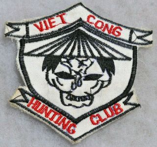 Vietnam War Vintage Embroidered Uniform Patch Viet Cong Hunting Club