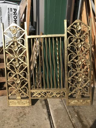 Antique Brass Bronze Solid Bank Teller Gate Window 313 8 X 31.  75h