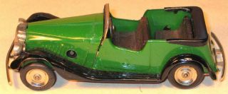 Tri - Ang Minic Clockwork No 17m Vauxhall Tourer.  In Green Body With Black Chassis