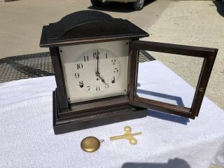 1910 ' s Antique Seth Thomas Mantel Shelf Bracket Clock Correctly 5