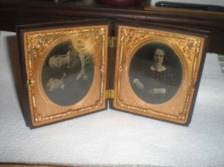 Civil War Era Daguerreotype Photo Mother Kids With Blonde Lock Of Hair