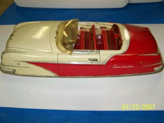 Marx Tin Toy Friction Car Sporster Good Litho Makes Sound And Rolls