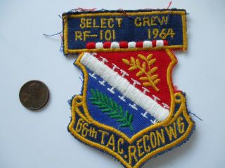 Vietnam U.  S.  Select Crew Rf - 101 1964 66th Tac Recon Wg Air Force Patch