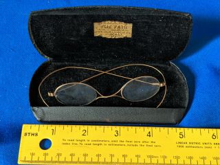The Fair Optical Chicago Antique Eyeglasses Case Wire Glasses Old Vtg