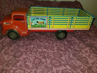 Vintage Marx Toys Tin Litho Lazy Day Farms Truck