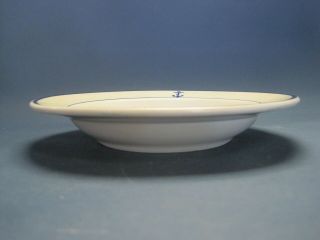 4 Vintage US Navy Officer Mess Soup Bowls w Blue Fouled Anchor by Shenango China 4