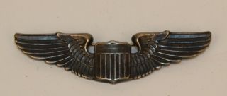 Wwii 3 " Sterling Pilot Wings Pin W/inscription Dated 1944