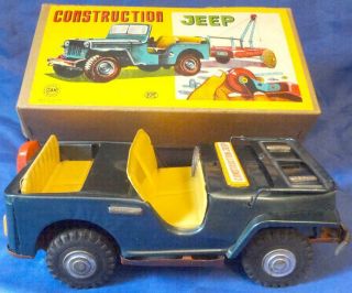 MARUSAN 1950 ' s Construction Jeep MIB WITH Instructions & Unassembled TRAILER 2