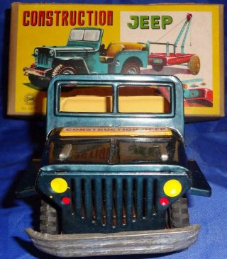 MARUSAN 1950 ' s Construction Jeep MIB WITH Instructions & Unassembled TRAILER 4