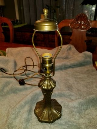 ANTIQUE CIRCA 1910 REVERSE PAINTED BOUDOIR LAMP 7