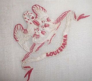 Civil War Louisiana Signed Handkerchief Ludie C Word Palestine Texas