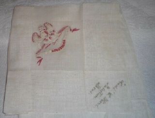 Civil War Louisiana signed handkerchief Ludie C Word Palestine Texas 6
