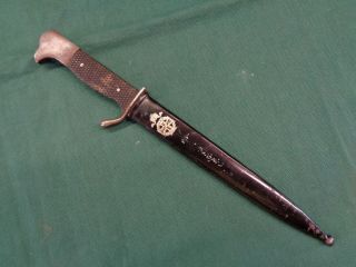 Orig Ww1 Imperial German Miniature Bayonet W/ Crown And Iron Cross On Scabbard