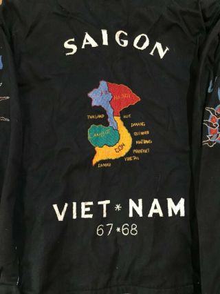 Vintage 1967 - 68 Embroidered Vietnam Saigon Jacket