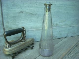 Antique Vintage Laundry/ironing/clothes Sprinkler Head Purple Tint Glass Bottle