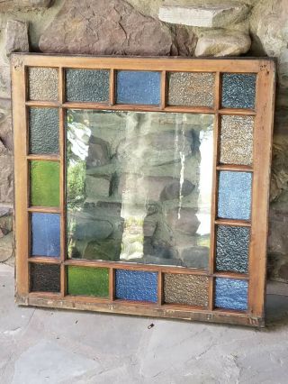Gorgeous Antique Queen Anne Stained Glass Window,  From A Coal Town Victorian