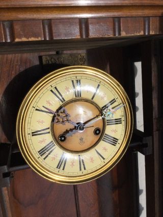 Antique Gustav Becker Vienna Regulator Wall Clock with Ornate Wood Case 12