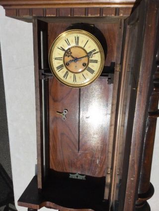 Antique Gustav Becker Vienna Regulator Wall Clock with Ornate Wood Case 6