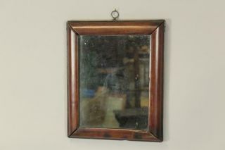 Extremely Rare American 17th C Pilgrim Period Bolection Molded Mirror In Cherry