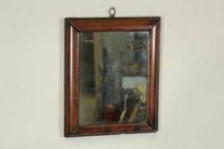 EXTREMELY RARE AMERICAN 17TH C PILGRIM PERIOD BOLECTION MOLDED MIRROR IN CHERRY 3