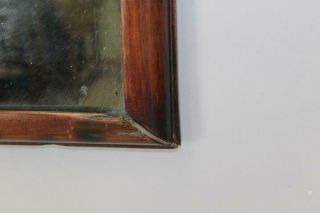 EXTREMELY RARE AMERICAN 17TH C PILGRIM PERIOD BOLECTION MOLDED MIRROR IN CHERRY 5
