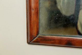 EXTREMELY RARE AMERICAN 17TH C PILGRIM PERIOD BOLECTION MOLDED MIRROR IN CHERRY 6