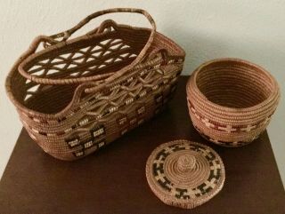 2 Lummi Nation,  Native American Baskets.  For Collector Only,  Not For Daily Use.