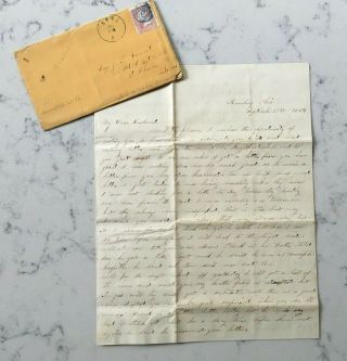 Civil War Letter To Union Soldier From Wife Rowsburg Ohio 1864