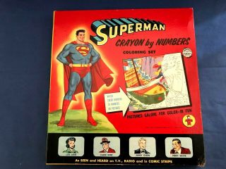 Vintage Superman Crayon By Numbers Set (1954)