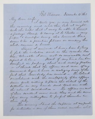 1861 Civil War Letter 32nd Mass Major Guarding Mason & Slidell @ Fort Warren