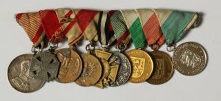 German Ww 1 - 9 Position Officers Medal Bar