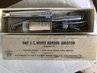 Vtg Antique Dentist Dental Drill S S White Mfg Equipment Copyright 1960