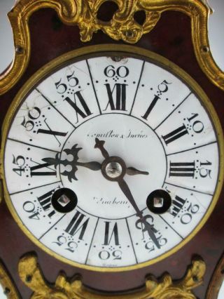 Large Antique 19th Century Faux Tortoiseshell Ormolu Mantel Clock Circa 1880 12