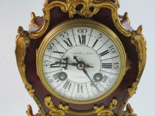 Large Antique 19th Century Faux Tortoiseshell Ormolu Mantel Clock Circa 1880 7