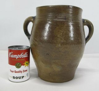 Antique c 1790 or Earlier Colonial Era American NY Manhattan Stoneware Jar yqz 3
