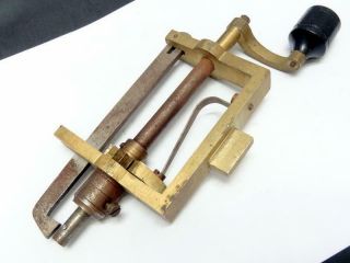 Vintage Large Clock Mainspring Winder Tool Clockmaker / Horologist Brass & Steel
