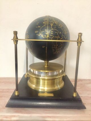 Vintage Royal Geography Society Globe Clock By Franklin.