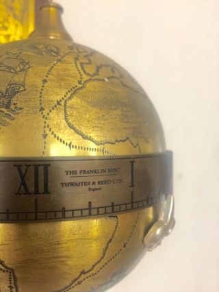 Rare Vintage English Made World Globe Gravity Clock By Thwaites And Reed 5